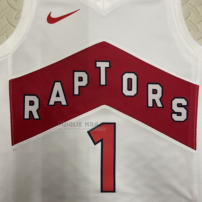 Maglia
 Tracy Mcgrady NO 1 Toronto Raptors Association 2022-23 Bianco
